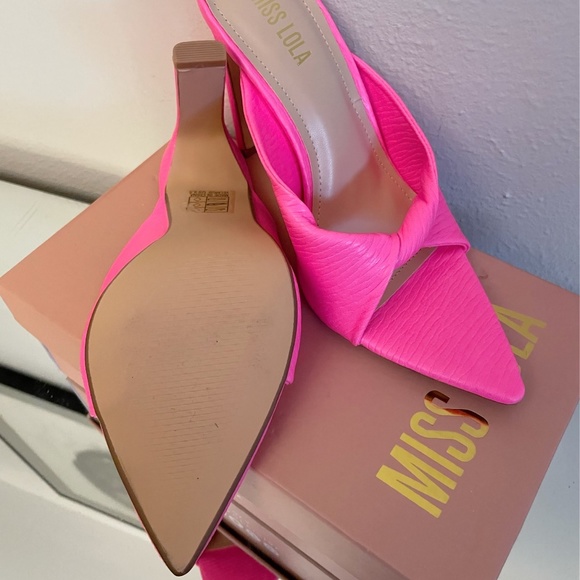 Miss Lola - Style Envy High Heel Mules - Pink - Picture 6 of 10